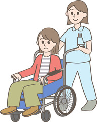 車椅子に座る人