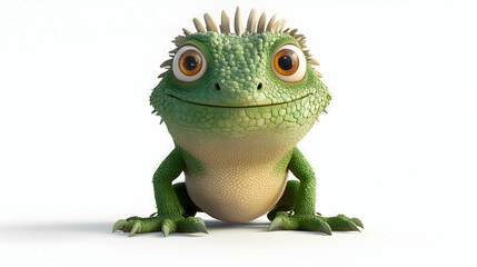 Obraz premium Adorable 3D Cartoon Iguana Illustration