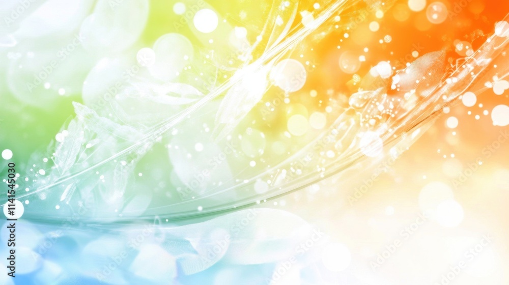 Poster vibrant abstract background with colorful swirls and soft bokeh effects