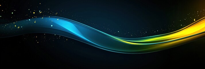 Obraz premium Iridescent Waves on a Pitch Black Background with Colorful Shapes and Patterns for Abstract Design Purposes