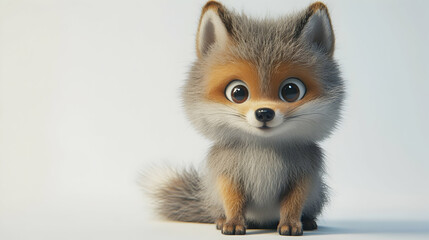 Obraz premium Adorable 3D Fox Illustration