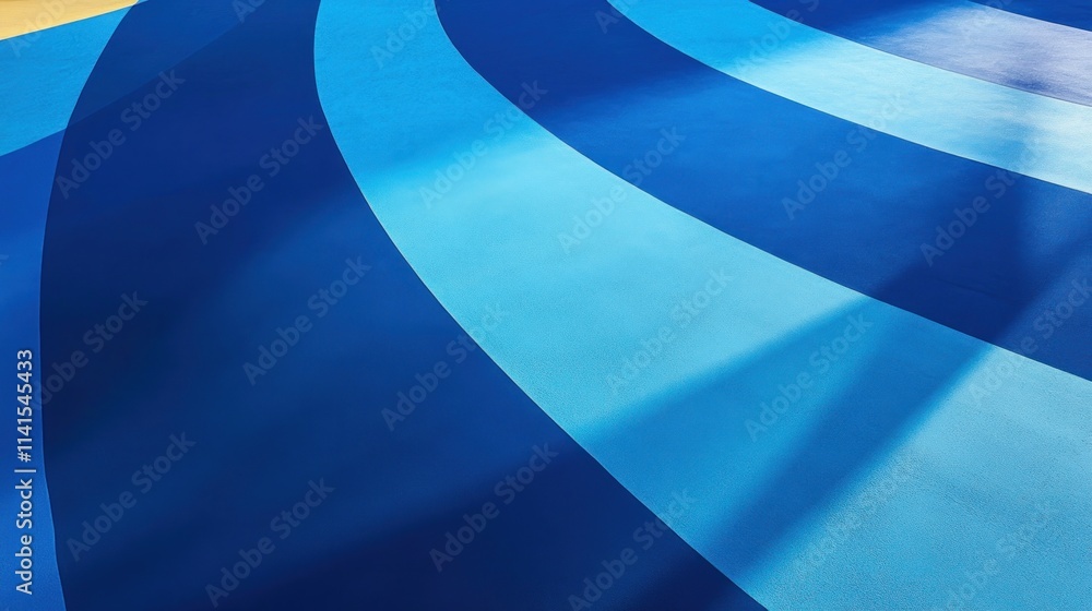 Poster Abstract blue curved patterns on a surface, suggesting movement and flow.