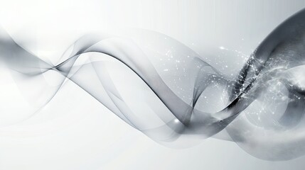 Abstract grey background with dynamic technology network lines and geometric connections – futuristic digital vector illustration