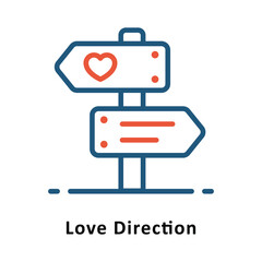 Love Direction Vector Two Color Icon. Eps 10 File 