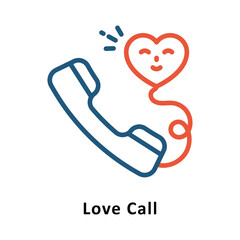 Love Call Vector Two Color Icon. Eps 10 File 