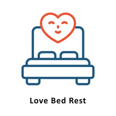 Love Bed Rest Vector Two Color Icon. Eps 10 File 