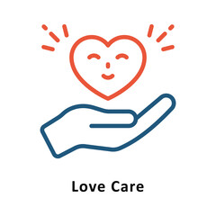 Love Care Vector Two Color Icon. Eps 10 File 