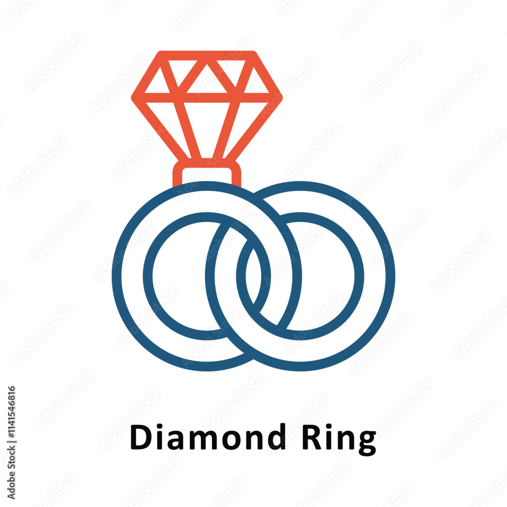 Poster daimond ring vector two color icon. eps 10 file