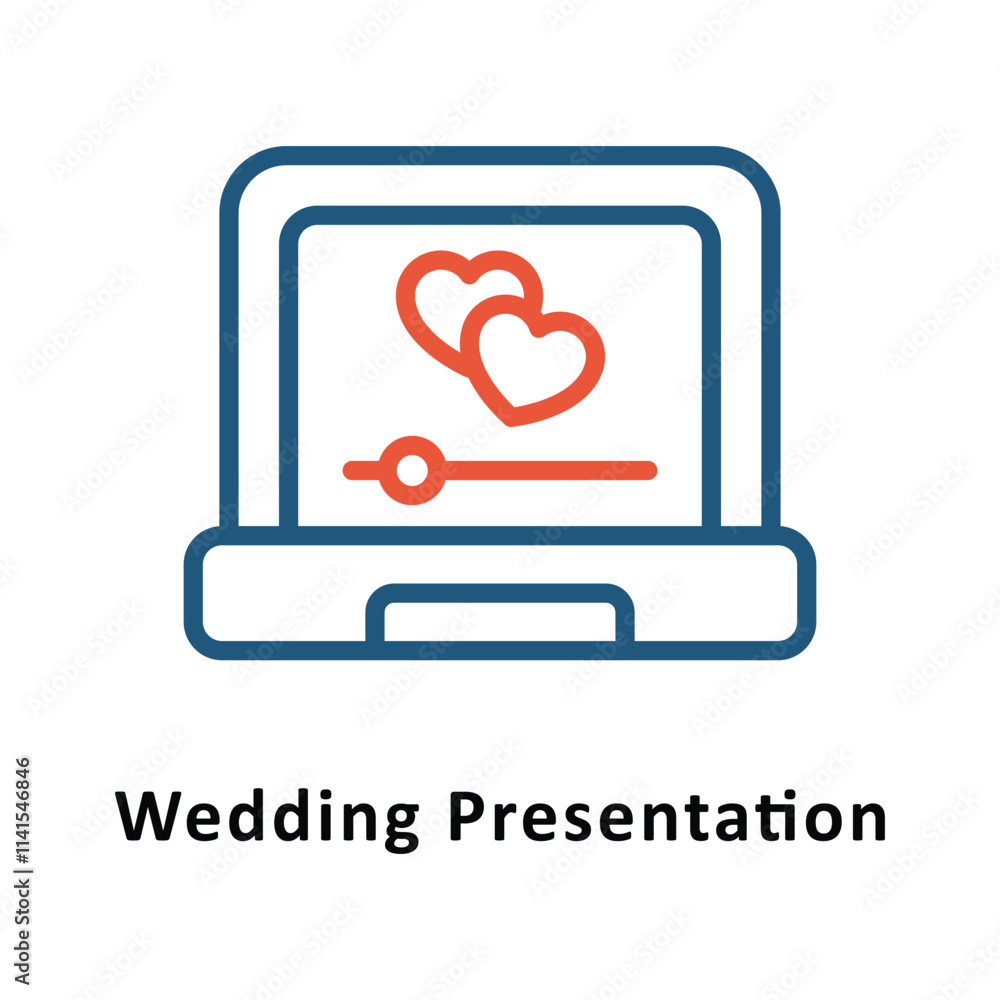 Poster wedding presentation vector two color icon. eps 10 file