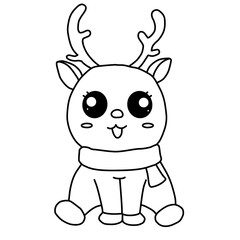 Cute Reindeer outline