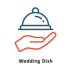 Wedding Dish Vector Two Color Icon. Eps 10 File 