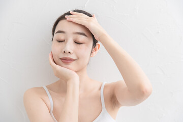 Naklejka premium 女性・スキンケア・美容