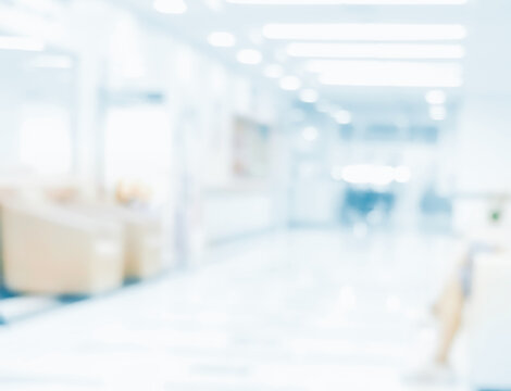 Blur clinic or hospital room, Light blurred background for use. blank hall an office or medical institution hall room. Blur interior background concept.