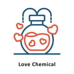 Love Chemical Vector Two Color Icon. Eps 10 File 