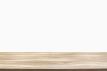 empty wooden table top in foreground isolated on background with clipping path. used for template mock up for display or montage products. showing your objects or mounting. wooden counter.