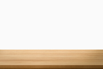 empty wooden table top in foreground isolated on background with clipping path. used for template mock up for display or montage products. showing your objects or mounting. wooden counter.