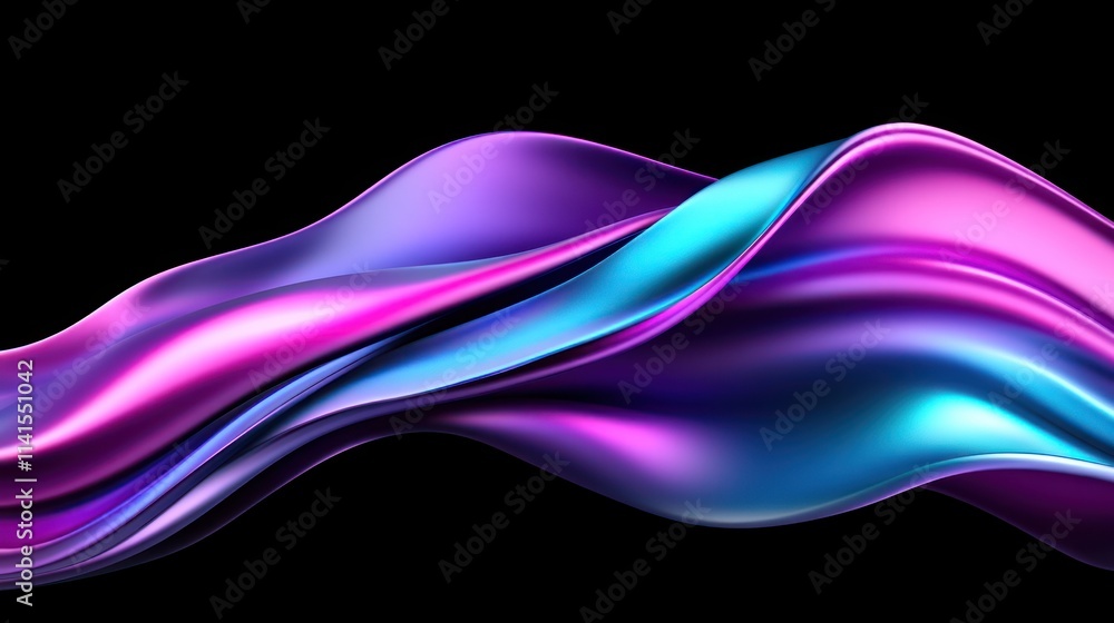 Poster abstract wave design with vibrant colors and smooth curves.