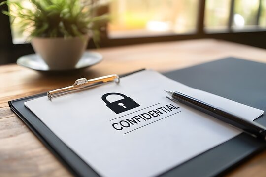 Confidential document on the table