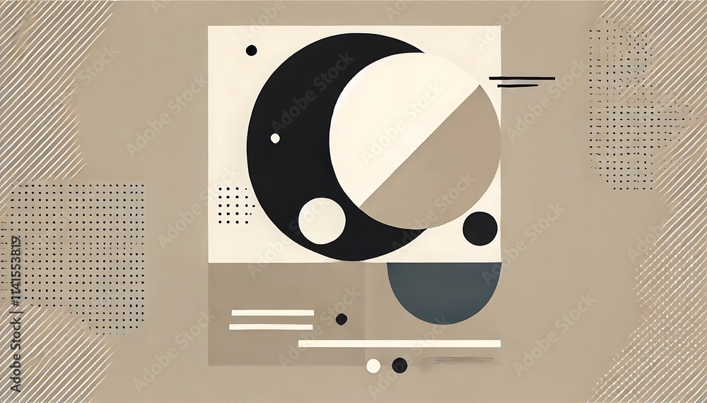 Poster geometric abstraction with circles & lines