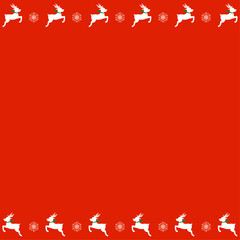 クリスマス　トナカイ　フレーム　イラスト　赤