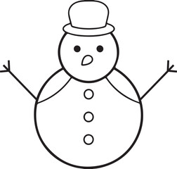 Snowman vector on white background
