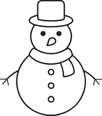 Snowman vector on white background