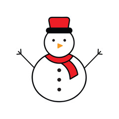Snowman vector on white background