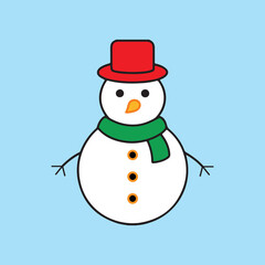 Snowman vector on white background