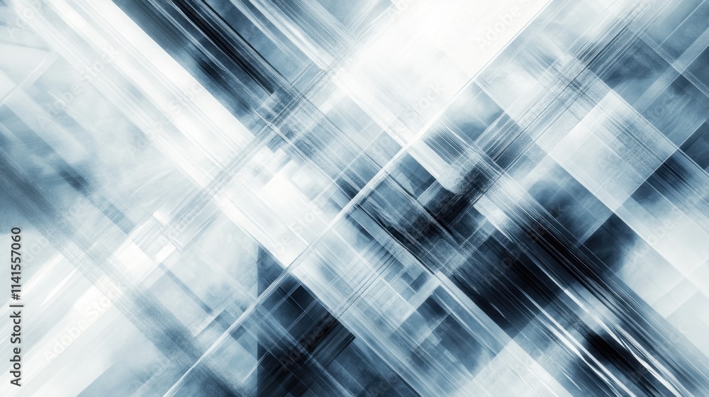 Poster abstract black and white geometric pattern with dynamic lines and shapes