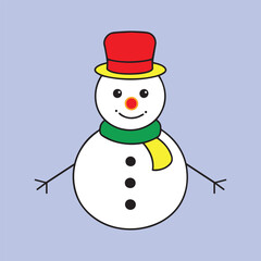 Snowman vector on white background