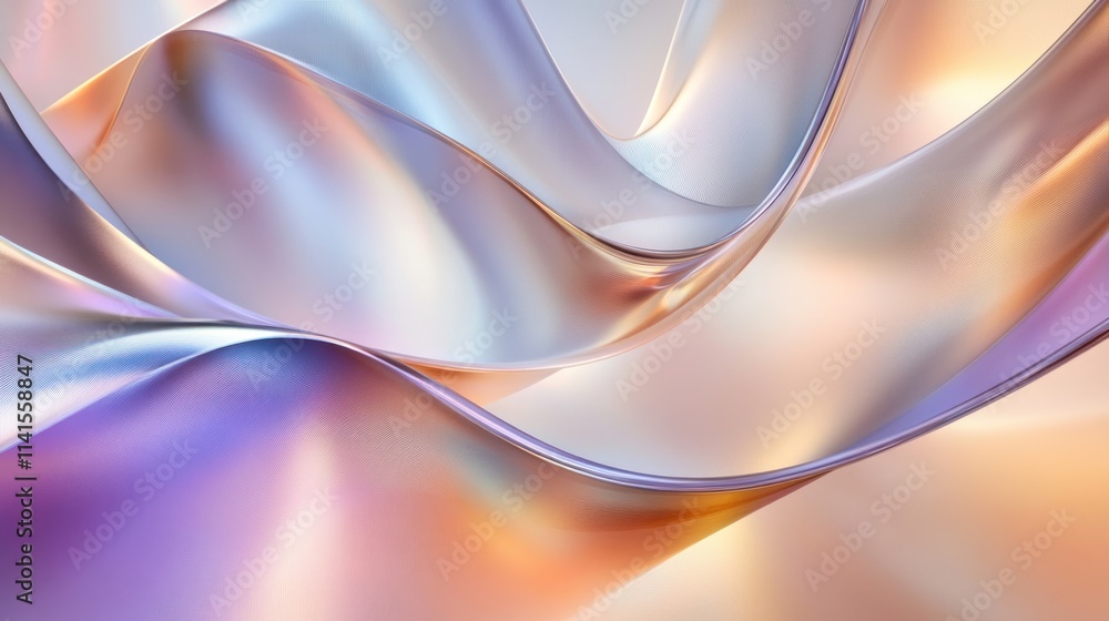 Aufkleber a flowing, colorful abstract fabric design with soft gradients and smooth curves.