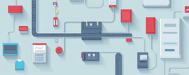 Regression testing strategies flat design top view product lifecycle theme animation