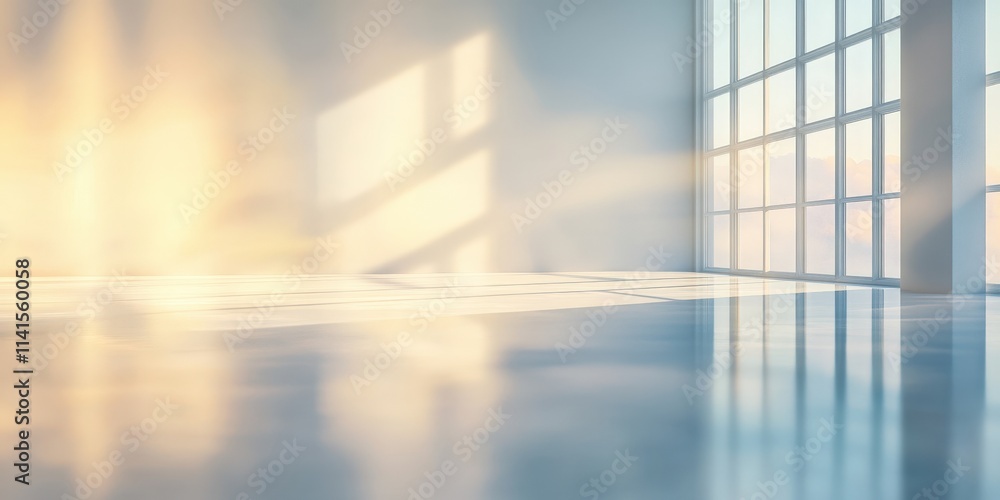 Aufkleber simple light gray gradient background with soft lighting and floating elements for minimalistic desi