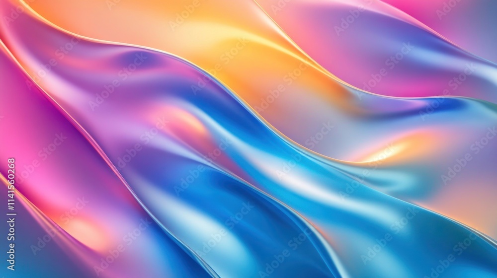 Poster abstract waves of vibrant colors creating a smooth, flowing texture.