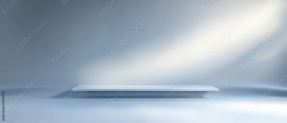 Poster simple light gray gradient background with floating platform ideal for displaying products or creati
