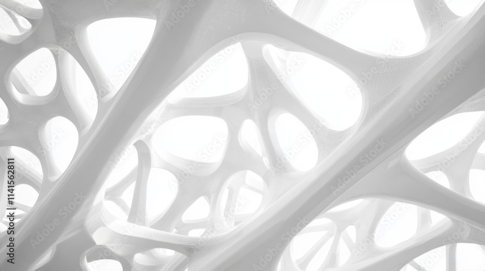 Poster abstract organic structure with fluid shapes and negative space
