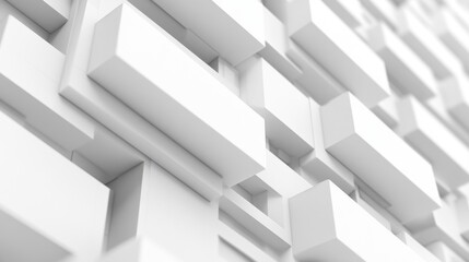 Abstract White Geometric Pattern with Rectangles and 3D Effect