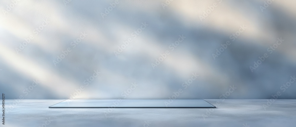 Poster simple light gray gradient background with floating element for minimalist design, photography, and 