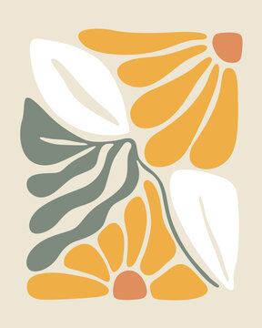 minimalist fluidity flower vector poster