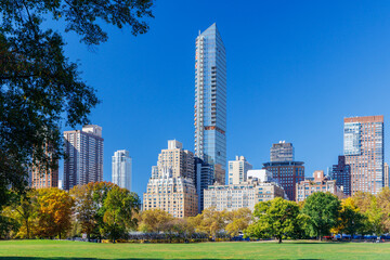 Central Park in New York City on a sunny autumn