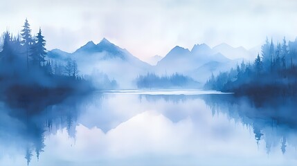 A watercolor wash in soft sky blue and lavender, fading into white for a dreamy and artistic look.