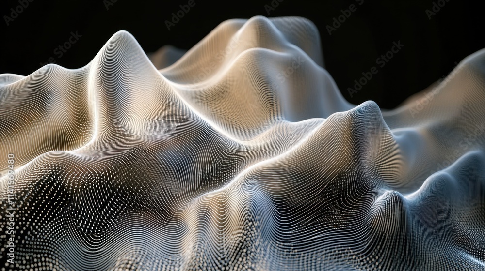 Aufkleber abstract fluid surface with waves and light patterns
