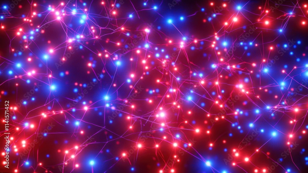 Aufkleber abstract colorful network of nodes and connections in vibrant design