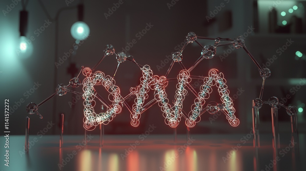 Poster dna structure and function in a laboratory setting with abstract visualization techniques