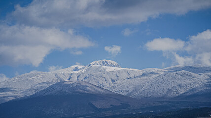 mountains in the snow