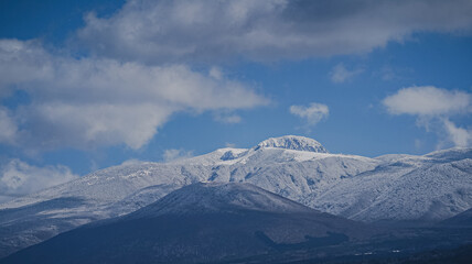 snow covered mountains