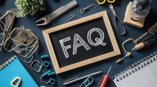 Faqs on office supplies workspace setup informative image organized environment top-down view productivity tips