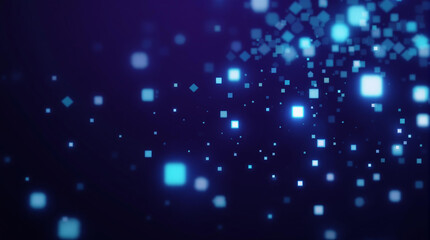 Geometric Glowing Squares Abstract Dark Purple Desktop Background