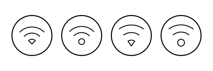 WIFI Icon vector isolated on white background. signal vector icon. Wireless and wifi icon or sign for remote internet access