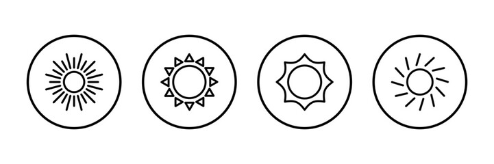 Sun icon vector isolated on white background. Sun vector icon